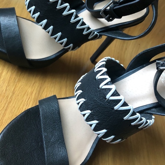 Joe's Jeans Black Riana Leather Platform Sandals - Picture 3 of 4